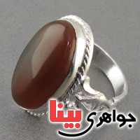 انگشتر عقیق یمنی مردانه درشت قدیمی همراه با حرز _کد:18272