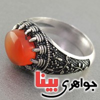 انگشتر عقیق یمنی مردانه مدل میکرو سیاه قلم _کد:18273
