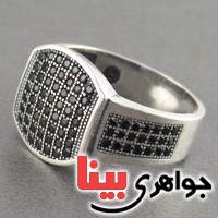 انگشتر عقیق سیاه (اونیکس) میکروستینگ مردانه _کد:18274