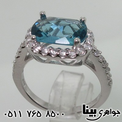 انگشتر آکوآمارین بیضی