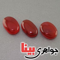 نگین انگشتر عقیق یمنی جگری متوسط سه عددی _کد:18286