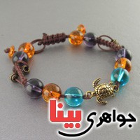 دستبند چند جواهر کهربا ، آمتیست صنعتی و ... بسیار زیبا _کد:18287