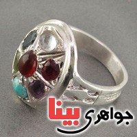 انگشتر چند جواهر مردانه عالی همراه با حرز امام جواد _کد:18291