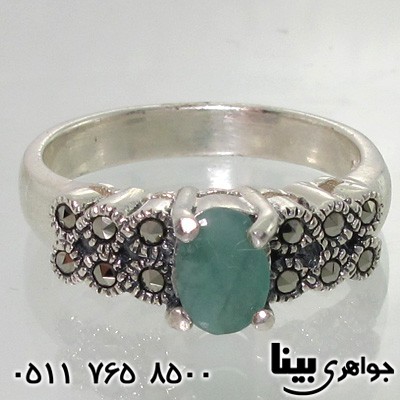 انگشتر زمرد رکاب پهن
