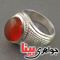 انگشتر عقیق یمنی بسیار عالی مردانه همراه با حرز امام جواد _کد:18303