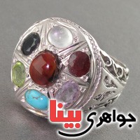 انگشتر چند جواهر بسیار عالی همراه با حرز _کد:18304