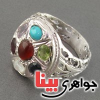 انگشتر چند جواهر مردانه بسیار عالی همراه با حرز امام جواد _کد:18374
