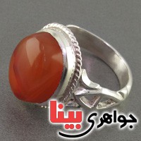 انگشتر عقیق یمنی مردانه همراه با حرز خوشرنگ سبک قدیمی _کد:18376