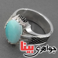 انگشتر فیروزه نیشابوری خوش طبع مردانه سبک قدیمی _کد:2766