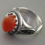 انگشتر عقیق یمنی مدل میکرو سیاه قلم زیبا  _کد:۱۸۳۸۳