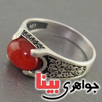 انگشتر عقیق یمنی مدل میکرو سیاه قلم مردانه _کد:18384