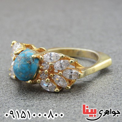 انگشتر فیروزه نیشابوری عالی زنانه _کد:18387