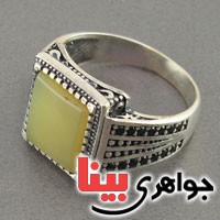 انگشتر عقیق شرف الشمس عالی میکروستینگ مردانه _کد:18395