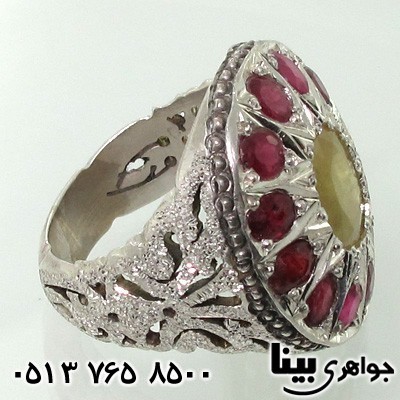 انگشتر یاقوت سرخ و یاقوت زرد انگشتر یاقوت سرخ و یاقوت زرد