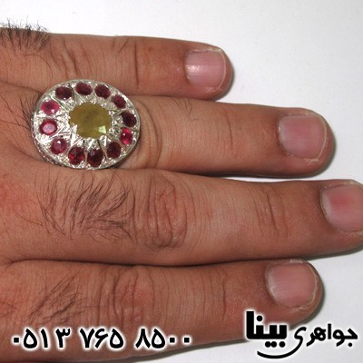 انگشتر یاقوت سرخ و یاقوت زرد انگشتر یاقوت سرخ و یاقوت زرد