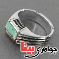 انگشتر فیروزه نیشابوری مردانه سبک قدیمی _کد:18426