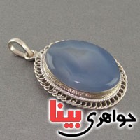 گردنبند عقیق یمنی کبود درشت _کد:18427