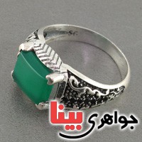 انگشتر عقیق سبز میکروستینگ مردانه بسیارعالی