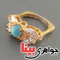 انگشتر فیروزه نیشابوری دور نگین خاص _کد:18438