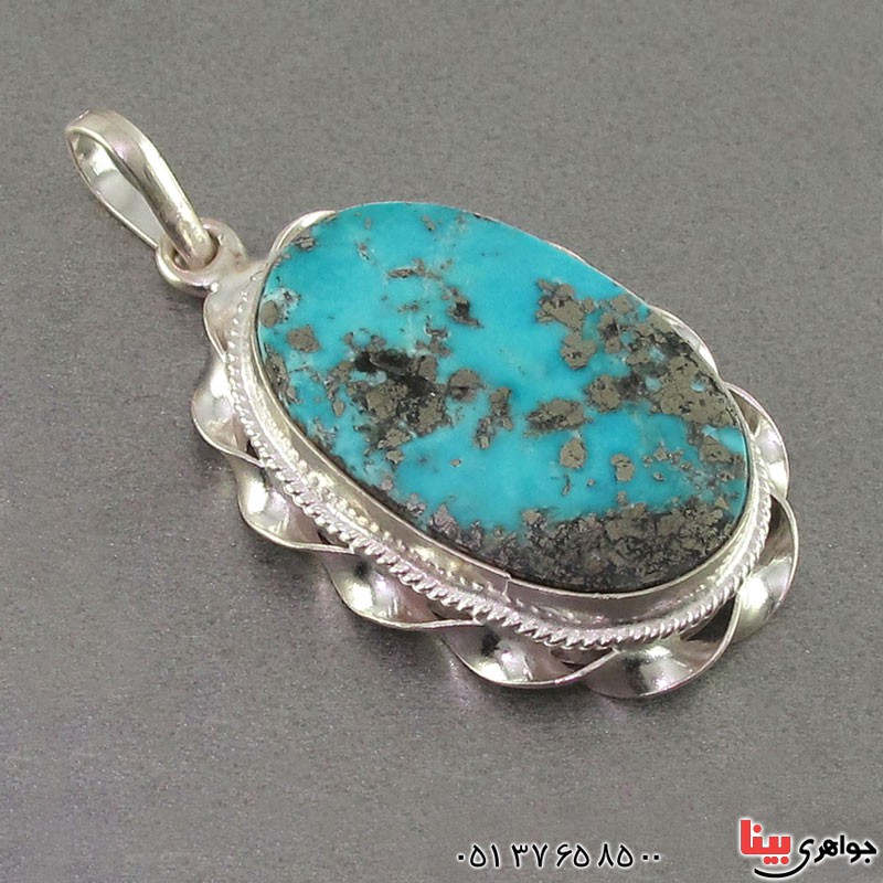 گردنبند فیروزه کرمانی درشت خوشرنگ _کد:18442