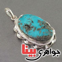 گردنبند فیروزه کرمانی درشت خوشرنگ _کد:18442