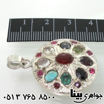 گردنبند چند جواهر 9 نگین دور یاقوت سرخ عقیق یمنی