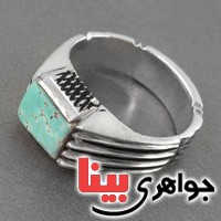 انگشتر فیروزه نیشابوری مردانه سبک قدیمی بسیار عالی _کد:18451