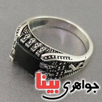 انگشتر عقیق سیاه (اونیکس) میکروستینگ مردانه _کد:18456