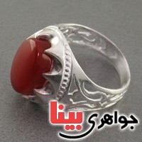 انگشتر عقیق قرمز خوشرنگ مردانه عالی _کد:18460