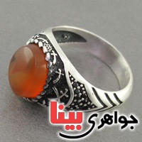 انگشتر عقیق یمنی میکرو سیاه قلم مردانه _کد:18461