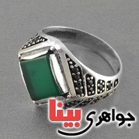 انگشتر عقیق سبز میکروستینگ بسیار عالی _کد:18463