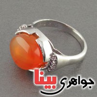 انگشتر عقیق یمنی رودیوم زنانه بسیار عالی _کد:18464