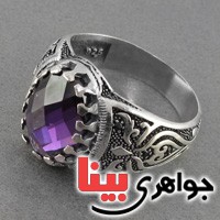 انگشتر نقره مردانه عالی طرح آمتیست _کد:18465
