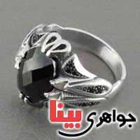انگشتر عقیق سیاه (اونیکس) میکروستینگ مردانه بسیار عالی _کد:18473