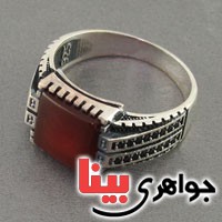 انگشتر عقیق قرمز مردانه بسیار عالی _کد:18478