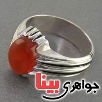 انگشتر عقیق یمنی مردانه سبک قدیمی بسیار عالی خوشرنگ _کد:18491