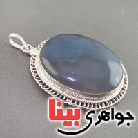 گردنبند عقیق یمنی کبود درشت بسیار عالی _کد:2772