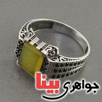 انگشتر عقیق شرف الشمس میکروستینگ مردانه عالی _کد:18517