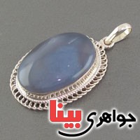 گردنبند عقیق یمنی کبود درشت بسیار عالی _کد:18522
