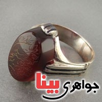 انگشتر عقیق یمنی خوشرنگ با حکاکی و ان یکاد _کد:18544