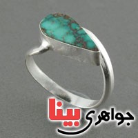 انگشتر فیروزه نیشابوری زنانه مدل اشکی _کد:18545