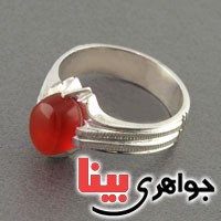 انگشتر عقیق یمنی مردانه خوشرنگ عالی _کد:18556