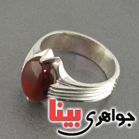 انگشتر عقیق یمنی خوشرنگ مردانه _کد:18593