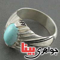 انگشتر فیروزه نیشابوری خوش رنگ مردانه _کد:18606