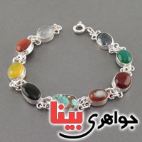 دستبند چند جواهر سلجوقی زنانه با خاصیت سنگ درمانی _کد:18634