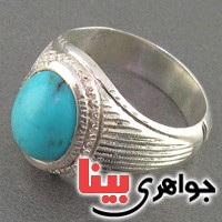 انگشتر فیروزه خوشرنگ بسیار عالی مردانه _کد:2791