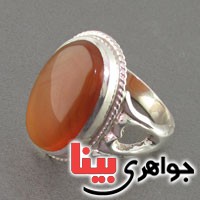 انگشتر عقیق یمنی ناب قدیمی سنتی موکل دار مردانه _کد:18657