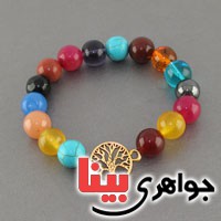 دستبند چند جواهر مهره ای سنگ درمانی زنانه _کد:18694