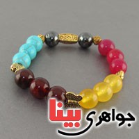 دستبند چند جواهر سنگ درمانی با کیفیت عالی زنانه _کد:18701