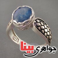 انگشتر یاقوت کبود عالی سیاه قلم _کد:18703
